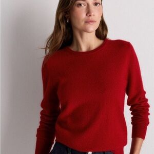 Quince Women's Vibrant Red Crew Neck Sweater
